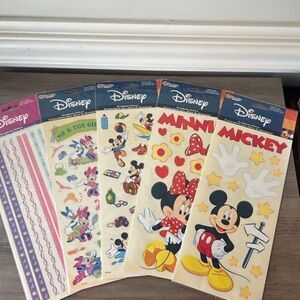 Bundle of 5 Sandylion Vintage Disney Scrapbook stickers Mickey Minnie Donald Duc